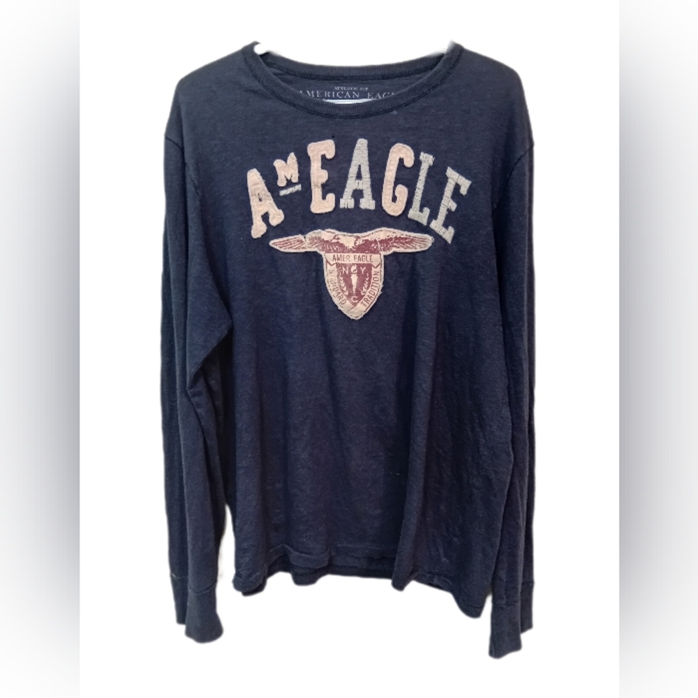 American Eagle Navy Long Sleeve Shirt